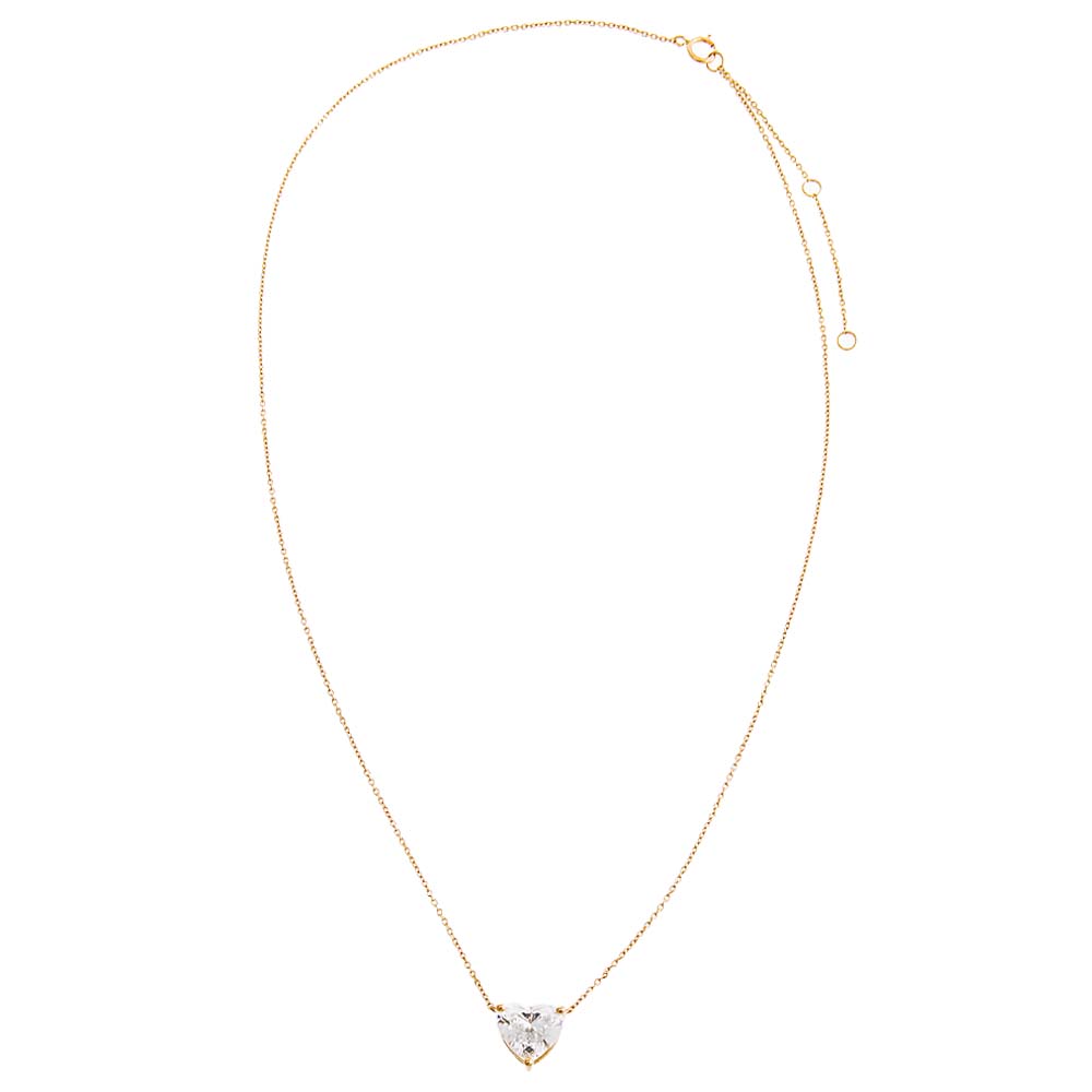 Lab Grown Diamond Heart Solitaire Necklace 14K