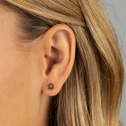 Solid Star Of David Stud Earring