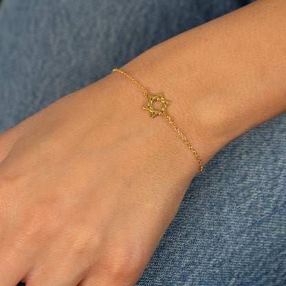 Solid Star Of David Bracelet