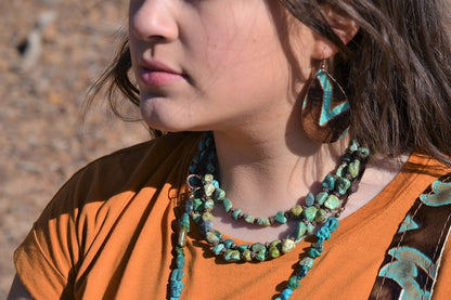 Triple Strand Turquoise & Copper Collar Necklace