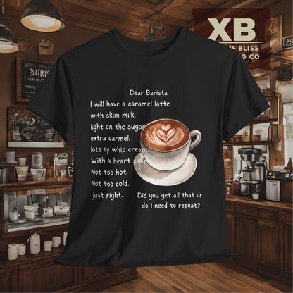 Dear Barista Tee - Dark Color Unisex Cotton