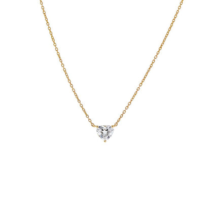 Lab Grown Diamond Heart Solitaire Necklace 14K