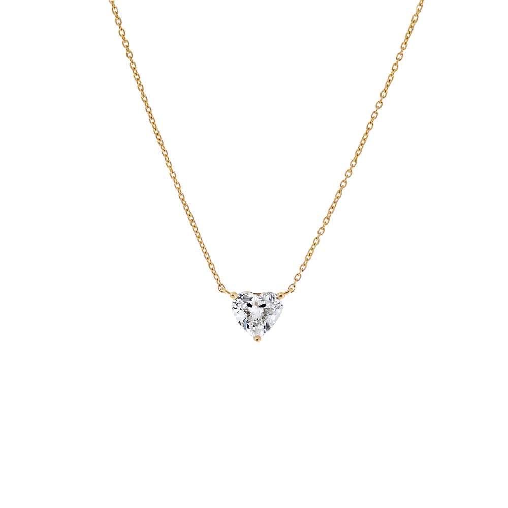 Lab Grown Diamond Heart Solitaire Necklace 14K