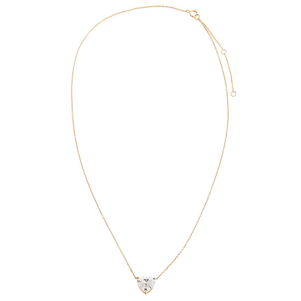 Lab Grown Diamond Heart Solitaire Necklace 14K