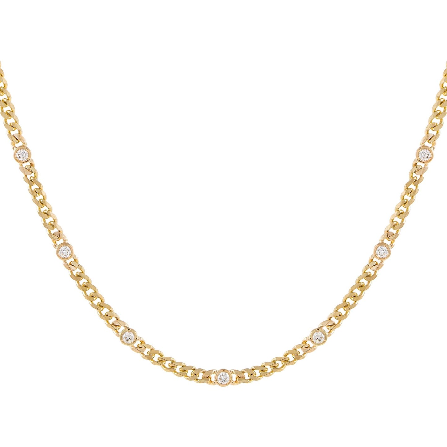 CZ Bezel Cuban Chain Choker