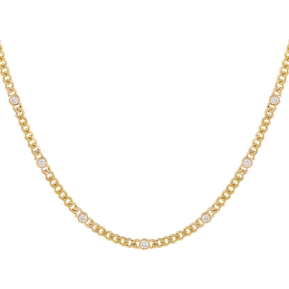 CZ Bezel Cuban Chain Choker