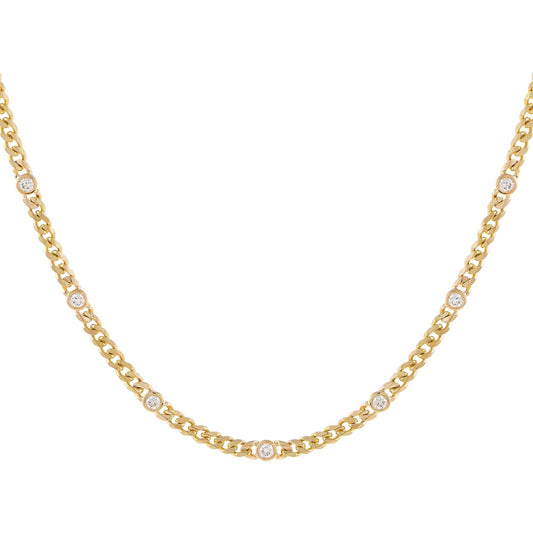 CZ Bezel Cuban Chain Choker