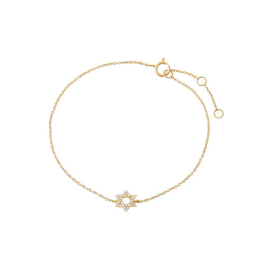 Diamond Pave Star Of David Bracelet 14K