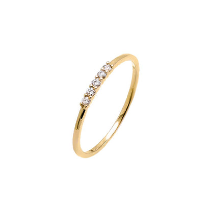 Diamond Pave Accented Dainty Ring 14K