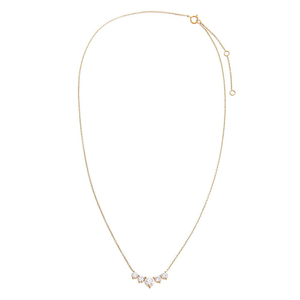 Lab Grown Diamond Small Curved Bar Necklace 14K