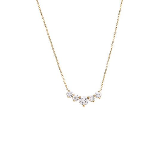 Lab Grown Diamond Small Curved Bar Necklace 14K