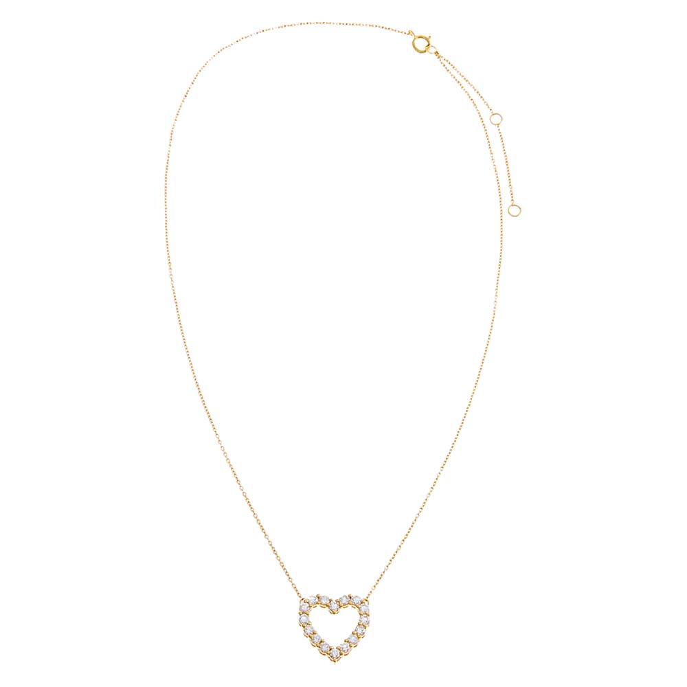 Lab Grown Diamond Cut Out Heart Necklace 14K