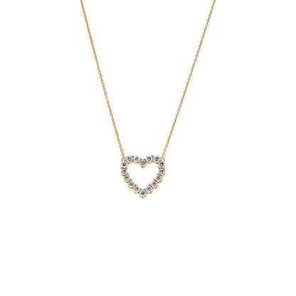 Lab Grown Diamond Cut Out Heart Necklace 14K