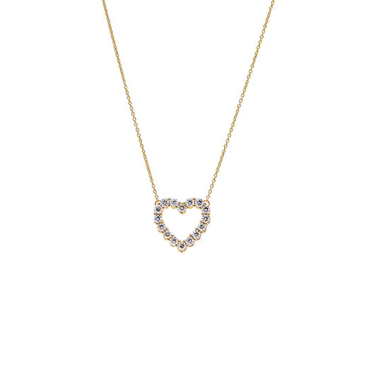 Lab Grown Diamond Cut Out Heart Necklace 14K