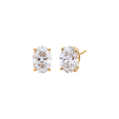 Lab Grown Diamond Oval Four Prong Stud Earring 14K