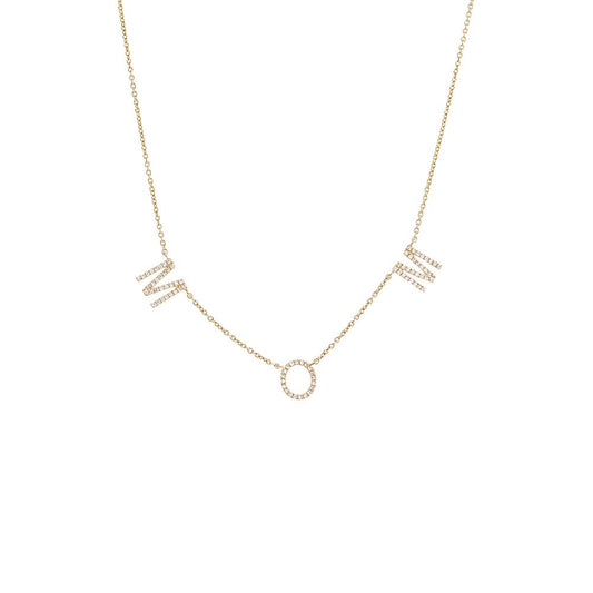 Diamond Pave Mom Necklace 14K