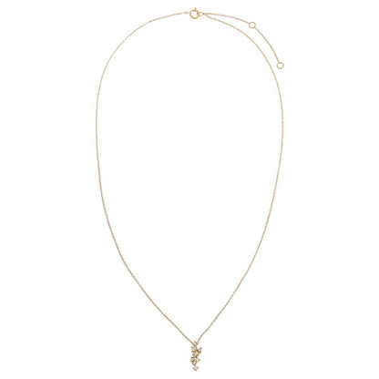 Diamond Clustered Pendant Necklace 14K