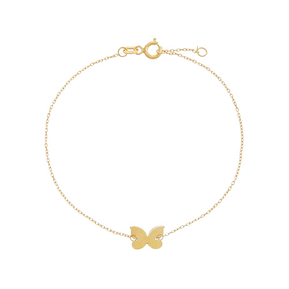 Solid Mini Butterfly Bracelet 14K