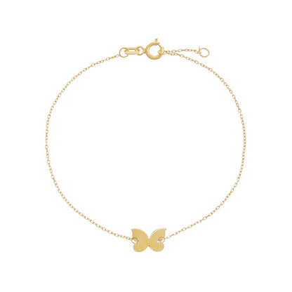 Solid Mini Butterfly Bracelet 14K