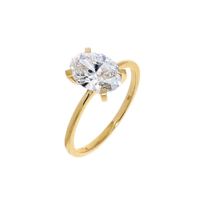 Lab Grown Diamond Oval Engagement Ring 14K