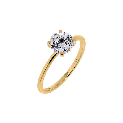 Lab Grown Diamond Round Solitaire Engagement Ring 14K