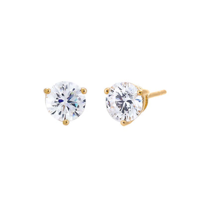 Lab Grown Diamond Solitaire Three Prong Stud Earring 14K