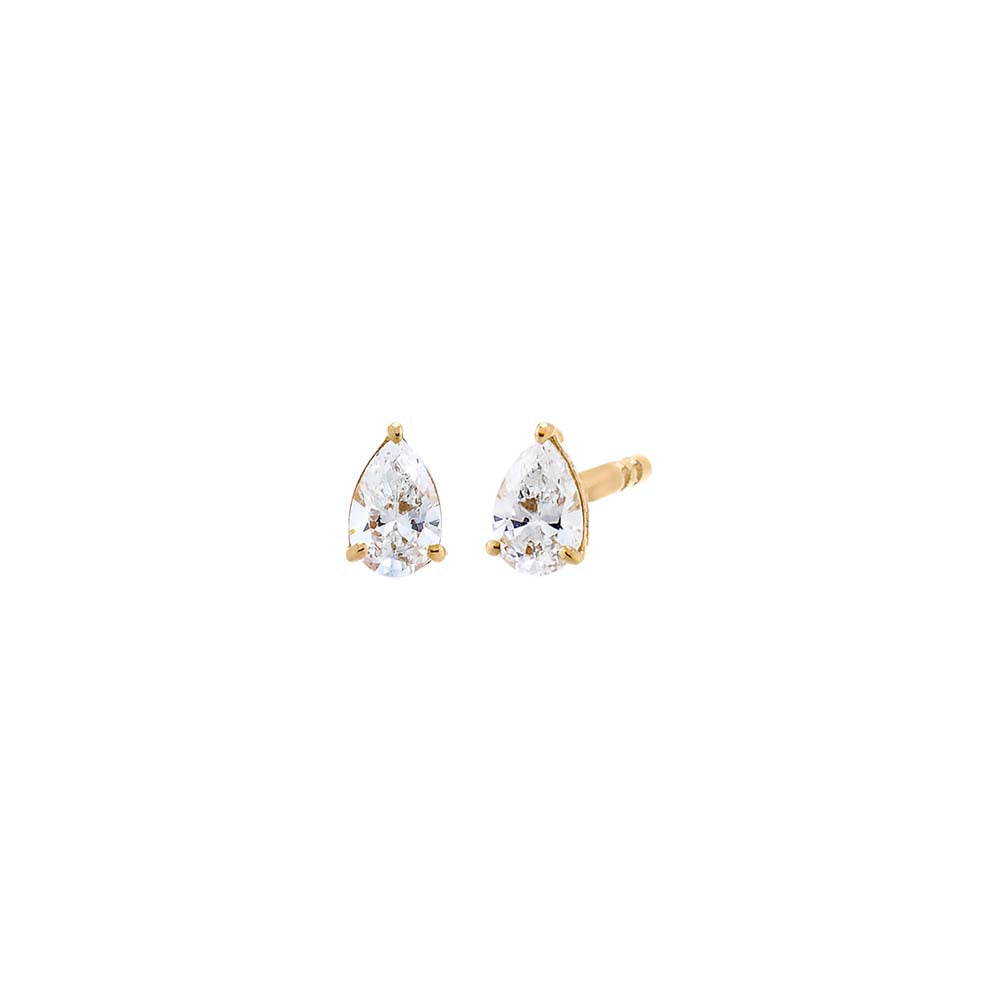 Lab Grown Diamond Pear Stud Earring 14K