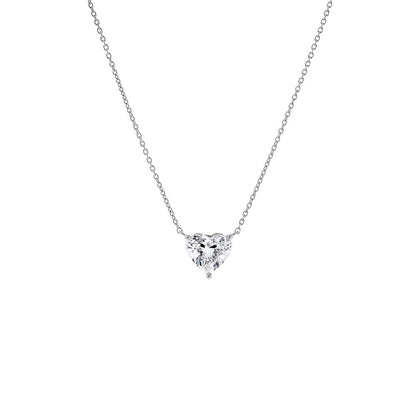 Lab Grown Diamond Heart Solitaire Necklace 14K