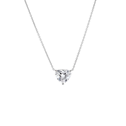 Lab Grown Diamond Heart Solitaire Necklace 14K