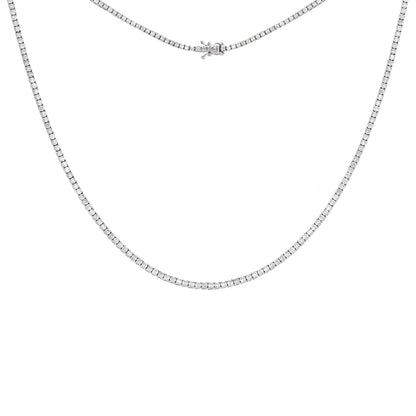 5 Carat Diamond Four Prong Tennis Necklace 14K