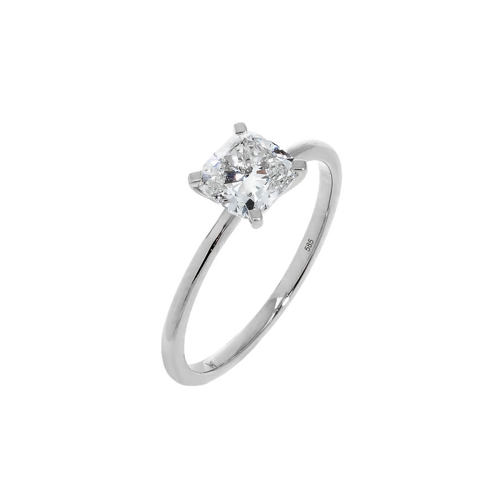 Lab Grown Diamond Cushion Cut Engagement Ring 14K