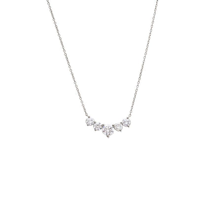 Lab Grown Diamond Small Curved Bar Necklace 14K