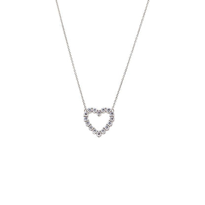 Lab Grown Diamond Cut Out Heart Necklace 14K