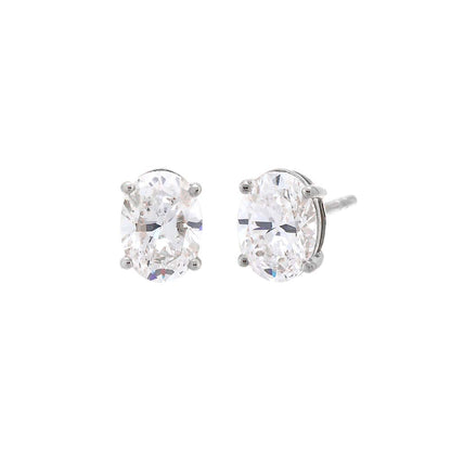 Lab Grown Diamond Oval Four Prong Stud Earring 14K