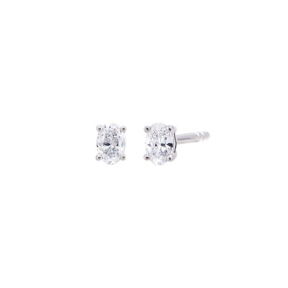 Lab Grown Diamond Oval Four Prong Stud Earring 14K