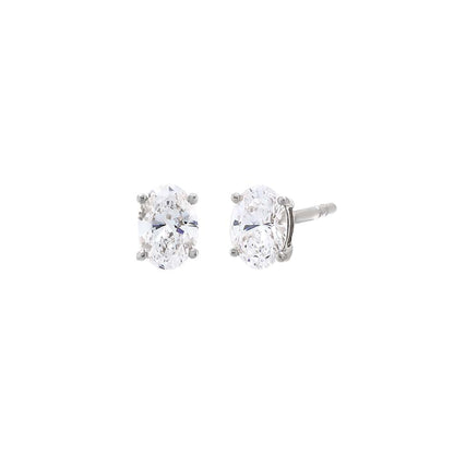 Lab Grown Diamond Oval Four Prong Stud Earring 14K