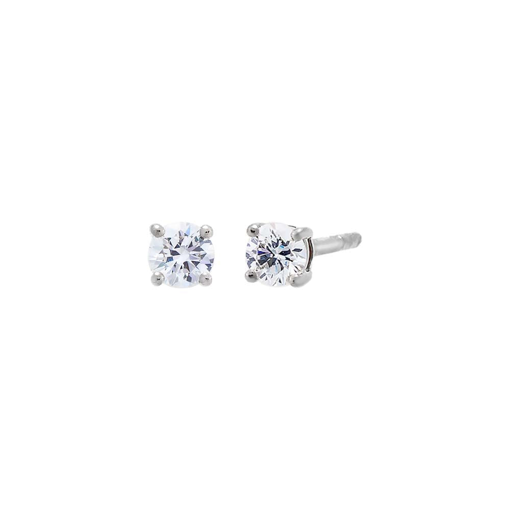 Lab Grown Diamond Solitaire Four Prong Stud Earring 14K