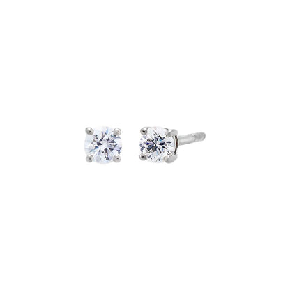 Lab Grown Diamond Solitaire Four Prong Stud Earring 14K