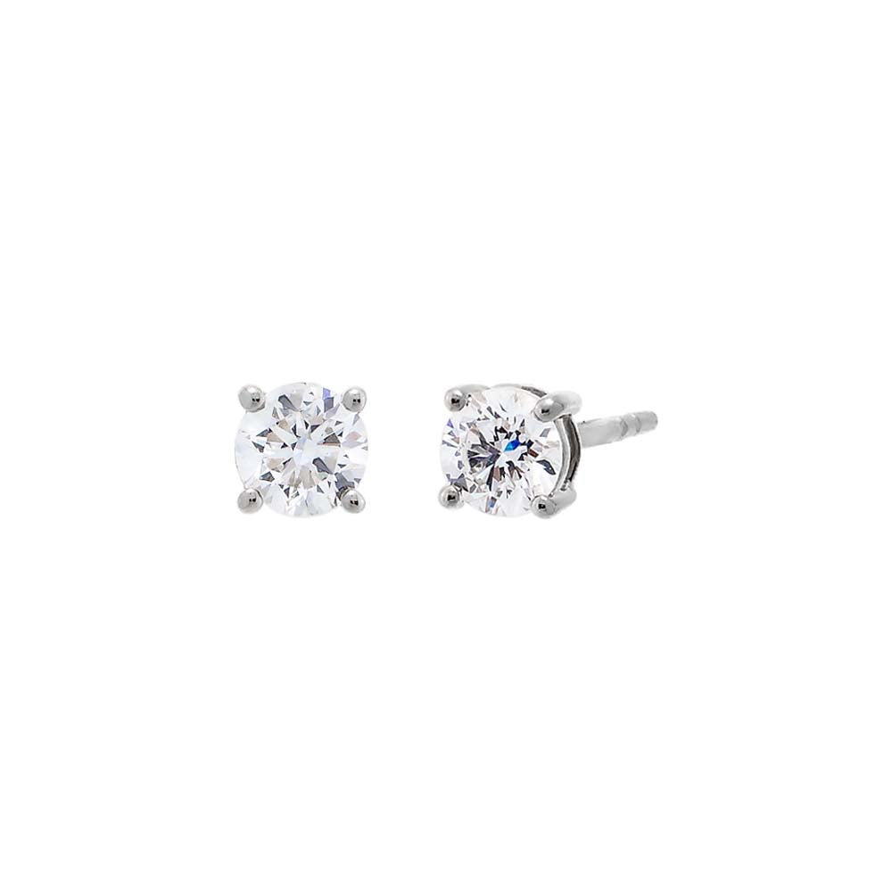 Lab Grown Diamond Solitaire Four Prong Stud Earring 14K