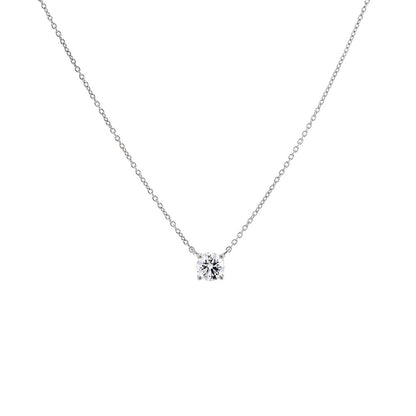 Lab Grown Diamond Round Solitaire Necklace 14K