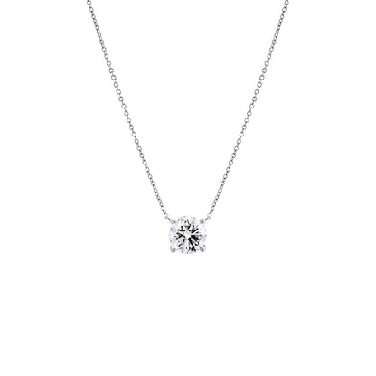 Lab Grown Diamond Round Solitaire Necklace 14K