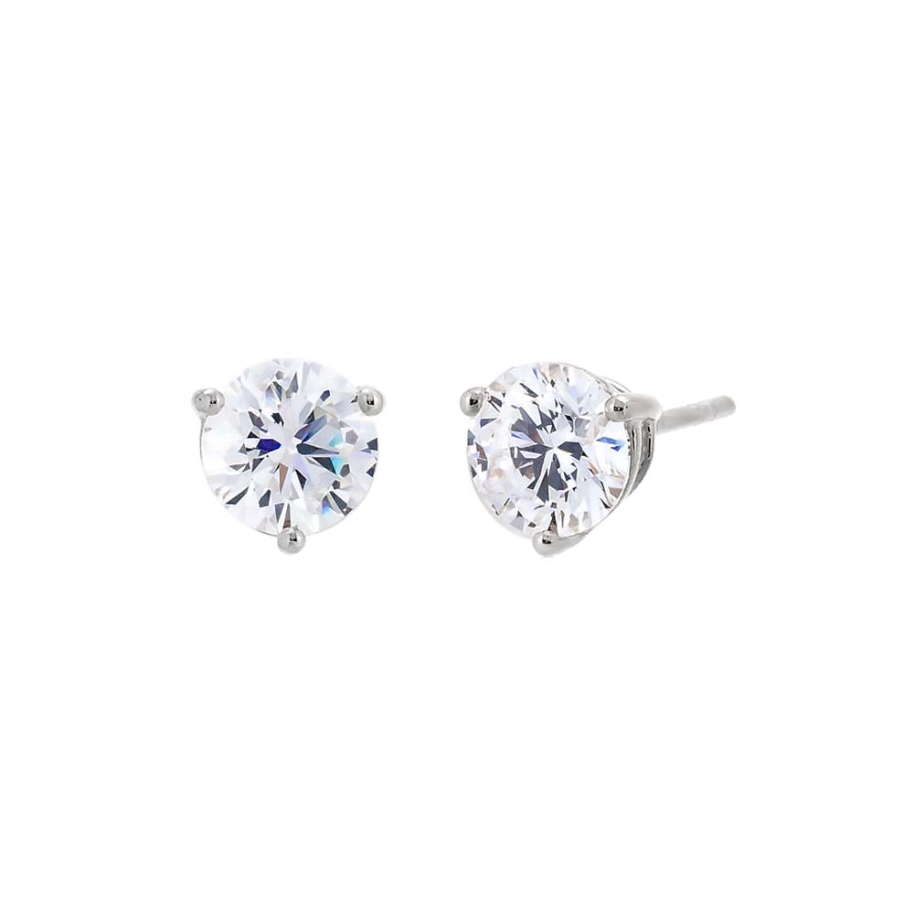 Lab Grown Diamond Solitaire Three Prong Stud Earring 14K