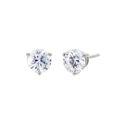 Lab Grown Diamond Solitaire Three Prong Stud Earring 14K