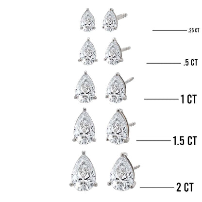 Lab Grown Diamond Pear Stud Earring 14K