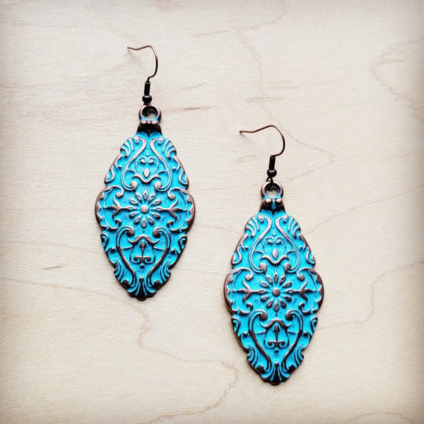 Burnished Filigree Copper Earrings