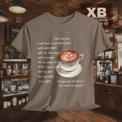 Dear Barista Tee - Dark Color Unisex Cotton