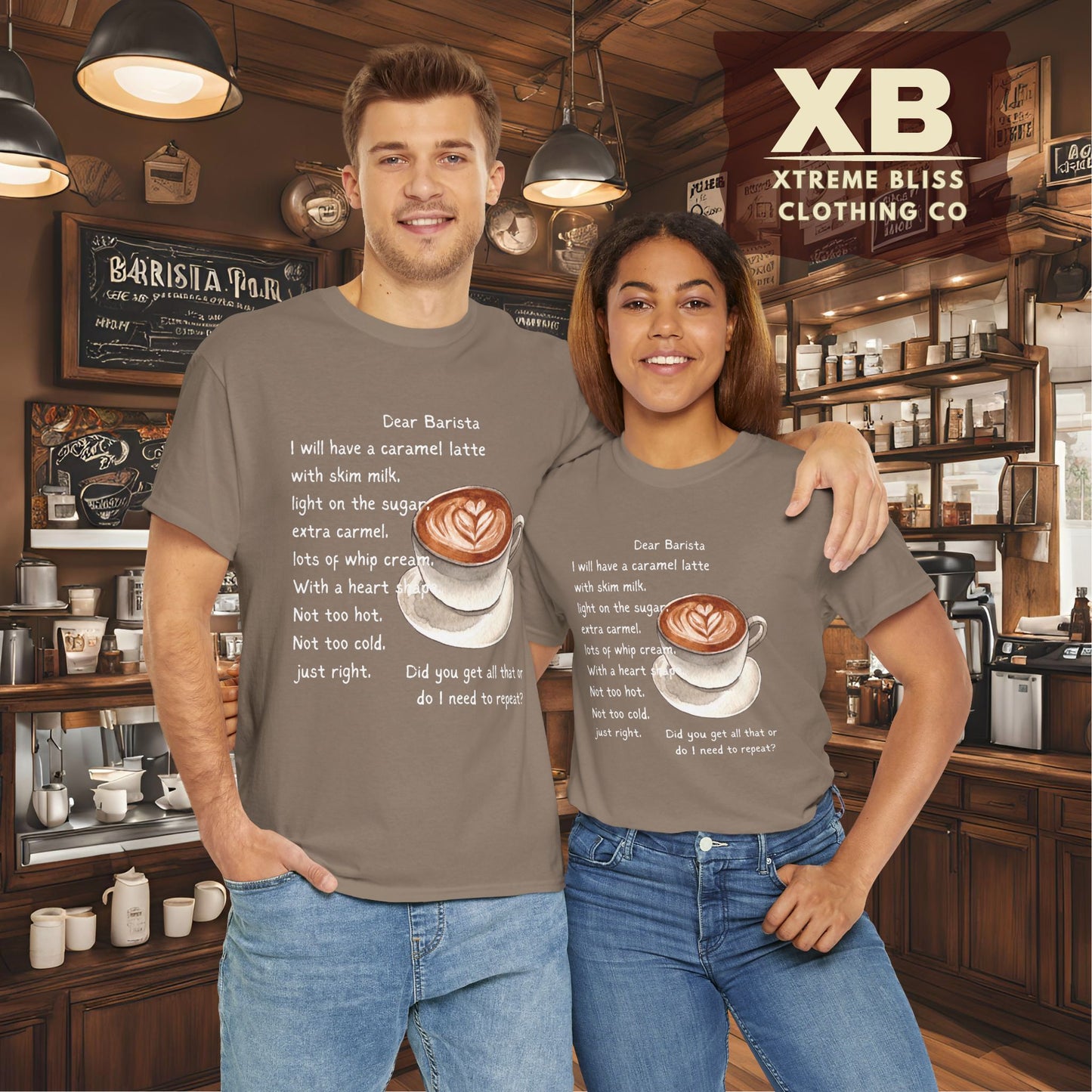 Dear Barista Tee - Dark Color Unisex Cotton