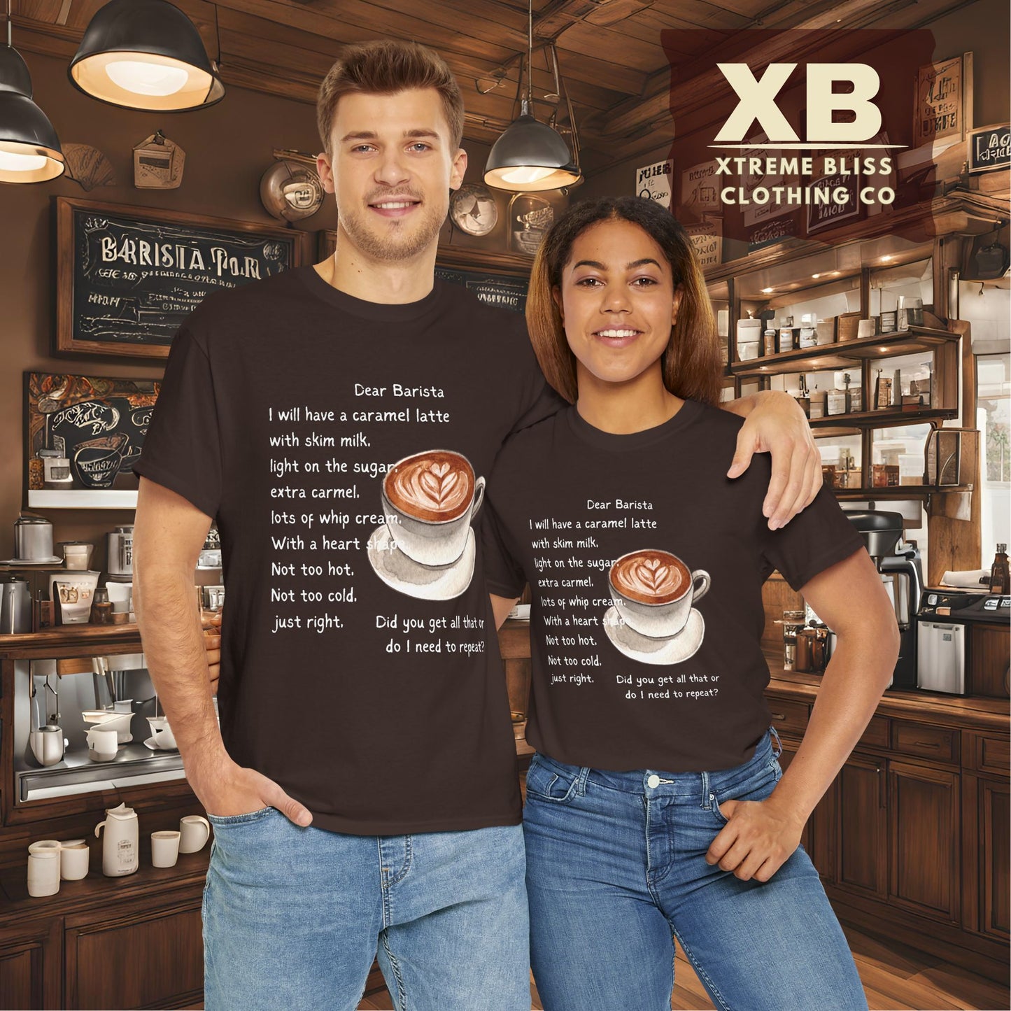 Dear Barista Tee - Dark Color Unisex Cotton