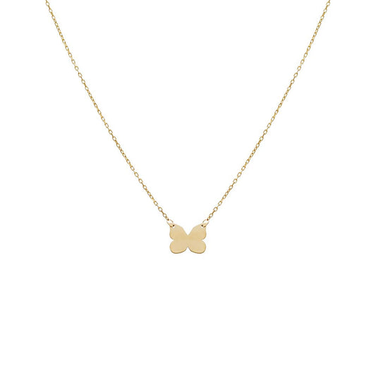 Butterfly Pendant Necklace 14K