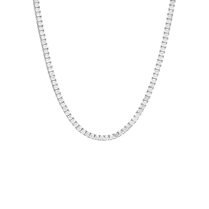 CZ Princess Cut Tennis Necklace